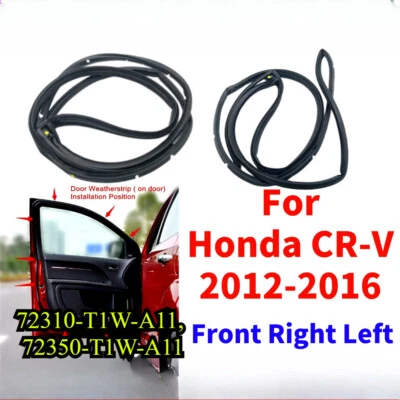 2 peças vedações de borracha para porta esquerda dianteira direita tira meteorológica para 2012-2016 Honda CR-V - Imagem 1 de 4