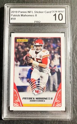2019 Panini NFL Sticker Card #59 Patrick Mahomes   Graded PRO Gem Mint 10 - Image 1 of 2