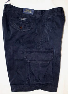 Polo Ralph Lauren Hombres Aviador Azul Marino Algodón Carga Pantalones Cortos Nuevos con Etiquetas Cintura 29 - Imagen 1 de 4
