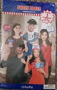 Independence Day Patriottic Photo Booth Props Party 13 pz festa elettorale - Foto 1 di 7