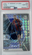 2020-21 panini mosaic la liga pedri genesis fc barcelona psa 10 Rookie RC #60