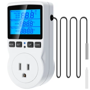 Digital Temperature Controller Thermostat Timer With Sensor 120v 15a 1800w - Picture 1 of 7