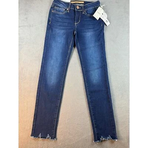 Joe’s jeans dark was tattered hem  S 10 girls  The Rocker mid rise ankle skinny - Picture 1 of 10