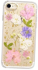for iPhone 7/8/SE 2020/SE 2022 Case Clear with Pink Floral Sparkle Pink - Picture 1 of 7