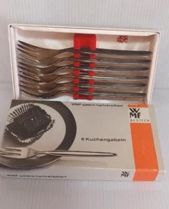 Set of 6 WMF Kuchengabein Desert Forks 90-18 Silver Plate German Unpolished - Picture 1 of 7