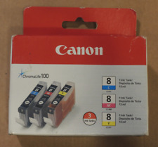 Canon Chromalife 100 3-Pack OF CLI-8 Ink Tank Cartridges ~ CYAN MAGENTA YELLOW