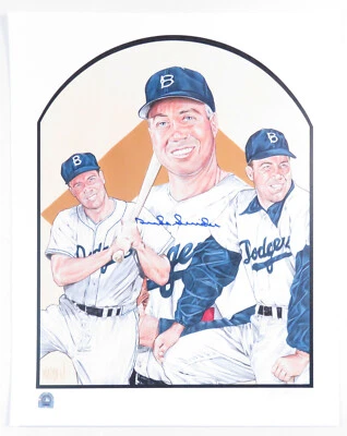 Duke Snider Brooklyn Dodgers Baseball Autographed Signed 16x20 Color Litho Photo - Image 1 of 3