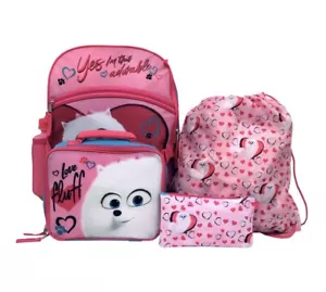5-Pc - Kids Secret Life of Pets 2, Backpack Lunch Bag Cinch Sack Water Bottle - Picture 1 of 4