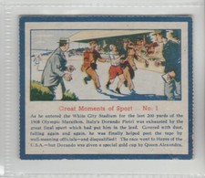 1961 QUAKER OATS - GREAT MOMENTS OF SPORT #1 - DORANDO PIETRI (ATHLETICS)