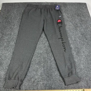 Champion Fleece Jogginghose Herren XL anthrazit Powerblend Grafik Schriftzug Logo Oxford - Bild 1 von 9