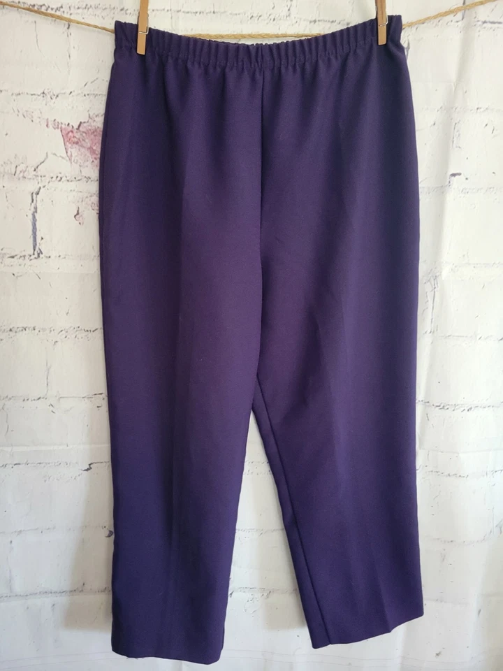 Фиолетовые прямые миниатюрные брюки Nikki размер 16 эластичная талия легкий уход полиэстер - Изображение 1 из 4