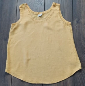 Top sin mangas 100 % lino CLICK talla mediana color: varilla dorada - Imagen 1 de 4