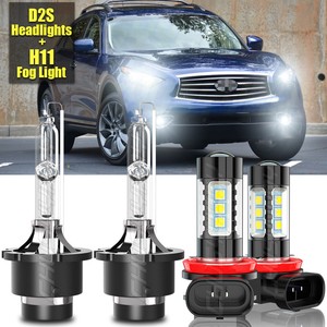Para For Infiniti FX35 2006-2012 - Faro HID + Luz antiniebla 4 × Bombillas 6000K