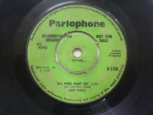 Deep Purple Hush Single R5708 1968 7" DEMO PROMO Parlophone UK Orig mega rare VG - Picture 1 of 2