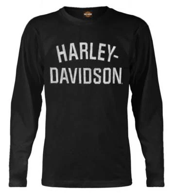 Camisa masculina Harley-Davidson, Heritage H-D Script manga longa, preta 30296633 - Imagem 1 de 2