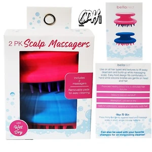 Pack de 2 masajeadores de cuero cabelludo estimulación húmeda o seca promueve el crecimiento del cabello - Imagen 1 de 5