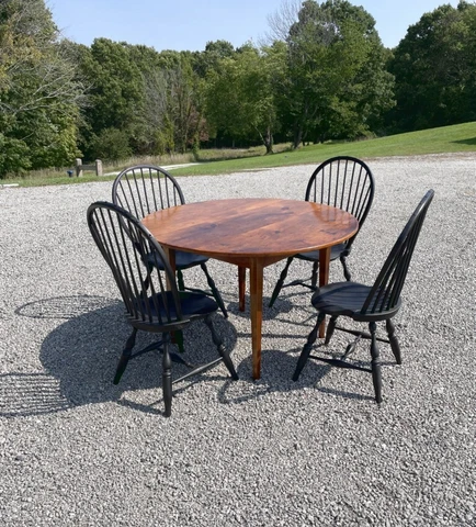James H Dew hand crafted round kitchen table in pumpkin pine c 1980 James H Dew Cover
