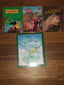 Lot Of 4 Disney Books, Pocahontas , Peter Pan, Home on the Range, Dinosaur  - Picture 1 of 5