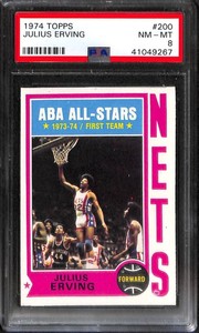 1974 Topps #200 JULIUS ERVING PSA 8 41049267