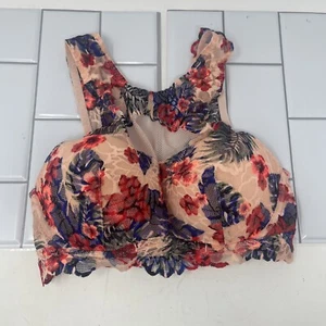 PINK By Victoria Secret NWT floral Lace Bralette underwire Size S peach - Picture 1 of 6