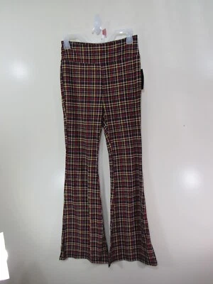 New No Boundaries Flare Pant Size M 7 9 Juniors Multi Color Plaid - Image 1 of 4