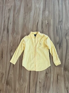 Ralph Lauren Yellow Button Down Long Sleeve Polo Shirt Youth Size 6 Cotton - Picture 1 of 5