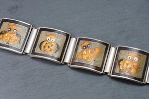 Signiert Armband PERLI Eule Emaille Armreif Karl Schibensky, Bunge RAR - Bild 1 von 7