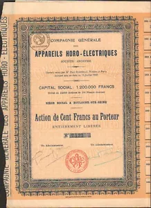 Appareils HORO-ELECTRIQUES (BOULOGNE S/SEINE 92) (P) - Bild 1 von 1