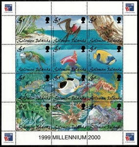 Islas Salomón 1999 - Peces - Hoja de 12 estampillas - Scott #874 - MNH - Imagen 1 de 1