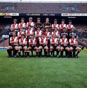Ben Wijnstekers And Others Dutch Eredivisie Feyenoord 1981 OLD FOOTBALL PHOTO