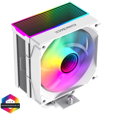 GameMax Sigma 550 weiß ARGB Intel AMD CPU Kühler 120 mm A-RGB PWM Lüfter TDP 220w - Bild 1 von 4