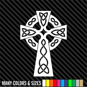Celtic Cross Vinyl Decal Sticker Car Bumper Knights Choppers Motorcycle - Picture 1 of 16