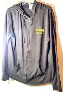 Chaqueta con Capucha Hard Rock Cafe Tulsa Talla Grande Gris con Cremallera Completa Negra - Imagen 1 de 4