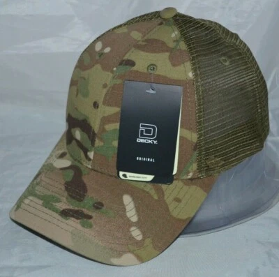 Decky Snap Back Mesh Trucker Cap Multicam Structured L/C 6306 Olive Green - Image 1 of 2