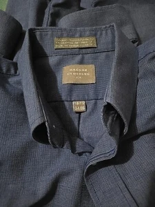 Walter Hagen Polo Shirt Mens Large Blue Solid Golf Performance Long Sleeve - Picture 1 of 7