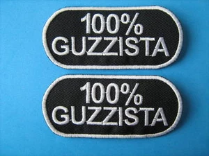 PATCH 100% GUZZISTA PZ 2 RICAMATE TERMOADESIVE CM.8X3,5 - Imagen 1 de 1