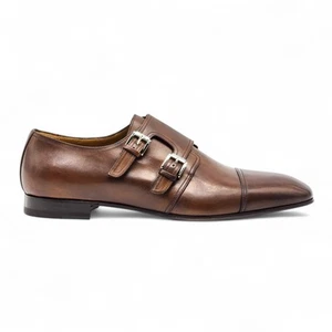 Christian Louboutin Mortimer Monk Leather Shoes Brown EU 45 US 12 - NWB $1045 - Picture 1 of 8