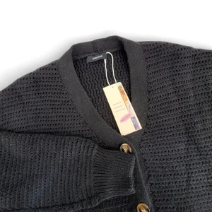 Dokotoo maglione cardigan maglia nero donna taglia grande aperto tasche anteriori nuovo con etichetta - Foto 1 di 4