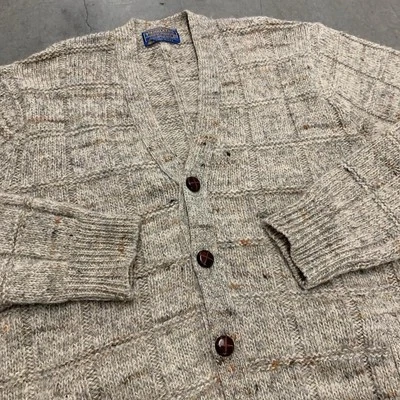 Vintage 70s Pendleton Wool Cardigan Size M Virgin Wool USA Gray Union  - Image 1 of 4