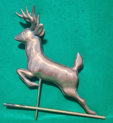 VINTAGE/ANTIQUE Copper Weathervane Deer Topper Running 20X22 - Image 1 of 4