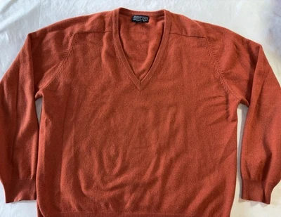 Lands’ End Men’s 2 Ply  100% Cashmere Crew Neck Sweater Size XL Burnt Sienna EUC - Image 1 of 4