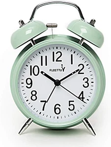 Loud Alarm for Deep Sleepers 4" Twin Bell Clock with Backlight Battery Powered - Picture 1 of 7