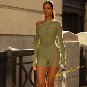 Camicia da notte donna spalla diagonale sexy manica lunga scavata tuta - Foto 1 di 6