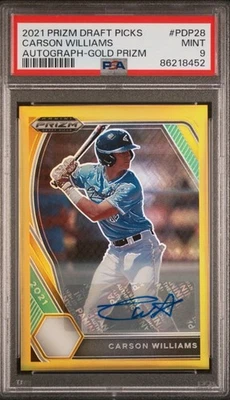 2021 Prizm Draft Picks Gold Carson Williams Auto #PDP28 /10 PSA 9 MINT - Image 1 of 2
