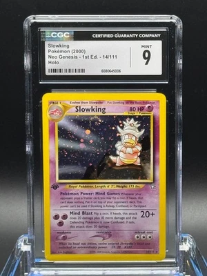 CGC 9 MINT ✨ - Slowking 14/111 Neo Genesis 1st Edition Holo - 2000 Pokemon SWIRL - Image 1 of 2