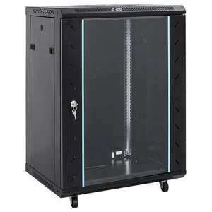 15U Network Cabinet 19in Equipment - Lockable, Removable Panels, Swivel Feet - Picture 1 of 8