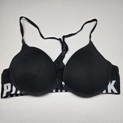 Sujetador ROSA 36B negro push up con aros cierre frontal espalda deportiva Foto 1 de 4