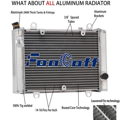 3 Row Aluminum Radiator Fit 2002 2003 Kawasaki Prairie 650 KVF650 Foto 1 de 4