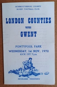 1972 LONDON COUNTIES v GWENT @ PONTYPOOL 01/11/1972 - Picture 1 of 3
