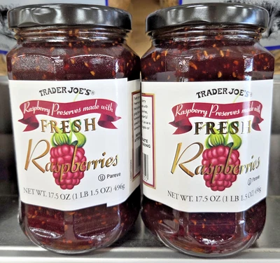 Trader Joe's Raspberry Preserves made with Fresh Raspberries 17.5oz (2 Jars) - Image 1 of 2